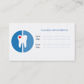 エレガントな歯のロゴの歯科医の歯科名刺 予約カード (裏面)