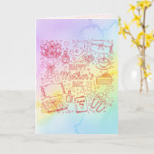 エレガントな母の日のアートワーク カード (黄色い花)