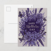 エレガントな母の日のカード 紫のラベンダー シーズンポストカード (正面/裏面)