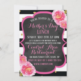 エレガントな母の日のランチ会 招待状 フラットカード