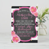 エレガントな母の日のランチ会 招待状 フラットカード (スタンド正面)