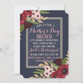 エレガントな母の日の招待状 フラットカード 招待状