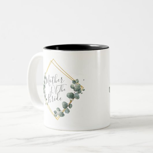 エレガントな母の日の水彩スキャロップユーカリ ツートーンマグカップ (正面左)