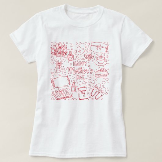 エレガントな母の日アート Tシャツ (デザイン正面)