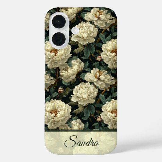 エレガントな母の日ギフト芍薬フラワーネーム Case-Mate iPhoneケース (裏面)
