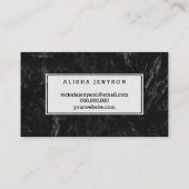 エレガントな毛延長原稿の白く黒い大理石 名刺 (裏面)