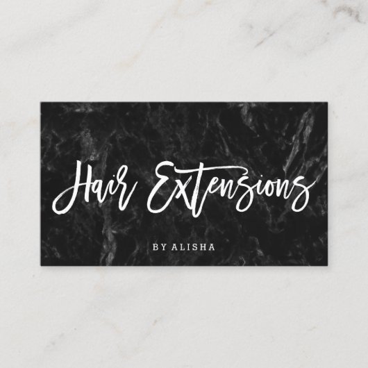 エレガントな毛延長原稿の白く黒い大理石 名刺 (正面)