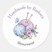 エレガントな毛糸編み針 ラウンドシール (正面)