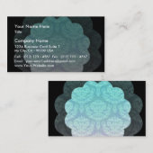 エレガントな水のダマスク織のリボン 名刺 (正面/裏面)