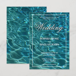 エレガントな水の湖 海の目的地 ウェディング 招待状