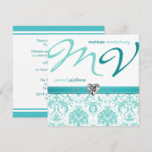 エレガントな水の青いSweet sixteenの誕生日の招待 招待状 (正面/裏面)