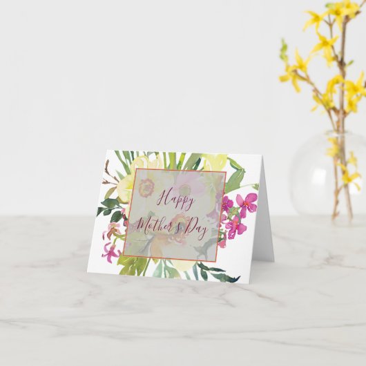 エレガントな水仙の母の日 カード (黄色い花)