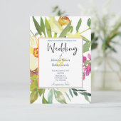 エレガントな水仙の結婚式招待状 招待状 (スタンド正面)