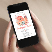 エレガントな水彩のカボチャの感謝祭の食事 招待状