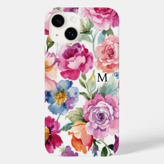 エレガントな水彩のバラの花 名前入り Case-Mate iPhoneケース (裏面)