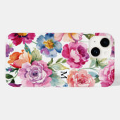 エレガントな水彩のバラの花 名前入り Case-Mate iPhoneケース (裏面 (横))
