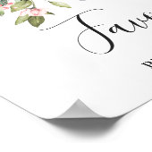 エレガントな水彩のユーカリプサス　ウェディングサイン ポスター (角)