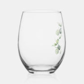 エレガントな水彩のユーカリ ブライダルシャワー ステムなしワイングラス (右)