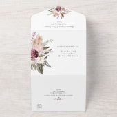 エレガントな水彩のワイルドフラワー ウェディングオールインワンI オールインワン招待状 (外側)