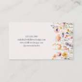 エレガントな水彩のワイルドフラワー 名刺 (裏面)