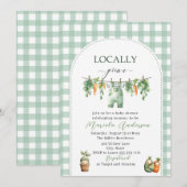 エレガントな水彩の地元で育てられたベビーシャワー 招待状 (正面/裏面)