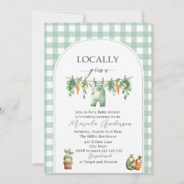 エレガントな水彩の地元で育てられたベビーシャワー 招待状