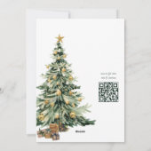 エレガントな水彩の木のQRコード クリスマスパーティー シーズンカード (裏面)