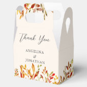 エレガントな水彩の秋の落ち葉 オータム ウェディング フェイバーボックス (オープン)