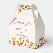 エレガントな水彩の秋の落ち葉 オータム ウェディング フェイバーボックス (正面サイド)