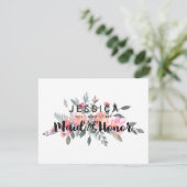 エレガントな水彩の芍薬　あなたは私の結婚式の伴娘になってくれる？ 招待状 (スタンド正面)