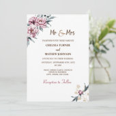 エレガントな水彩の花 牡丹 招待状 (スタンド正面)