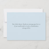エレガントな水彩の葉のベイビーボーイ ブルー サンキューカード (裏面)