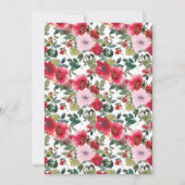 エレガントな水彩の赤いバラの花のウェディング 招待状 (裏面)