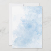 エレガントな水彩の赤ちゃんと青い花のBloom B 招待状 (裏面)