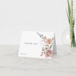 エレガントな水彩の野の花　ありがとうございます サンキューカード