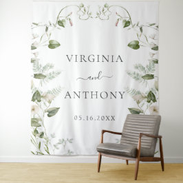 エレガントな水彩の野生の花のウェディング タペストリー