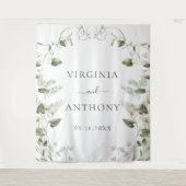 エレガントな水彩の野生の花のウェディング タペストリー (正面)