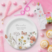 エレガントな水彩の野生の花のブライダルシャワー ペーパープレート (パーティー)