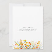 エレガントな水彩の野生の花のブライダルシャワー 招待状 (裏面)