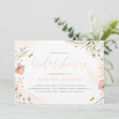 エレガントな水彩の野生の花のブライダルシャワー 招待状 (スタンド正面)