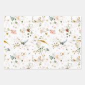 エレガントな水彩の野生の花の庭 ラッピングペーパーシート (正面2)