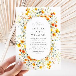 エレガントな水彩の野生の花の結婚式 招待状