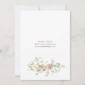 エレガントな水彩の野生の花の花束 ウェディング 招待状 (裏面)