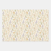 エレガントな水彩の野生の花の草原の花 ラッピングペーパーシート (正面2)