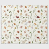 エレガントな水彩の野生の花園ラッピングペーパー ラッピングペーパー (フラット)