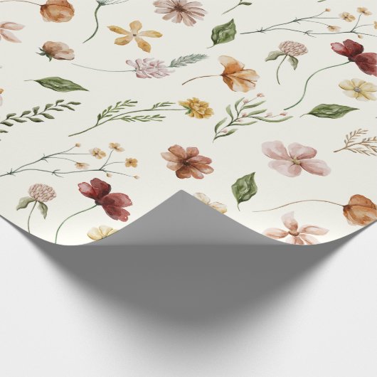 エレガントな水彩の野生の花園ラッピングペーパー ラッピングペーパー (角)