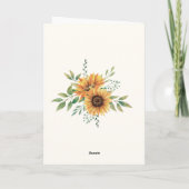 エレガントな水彩ひまわり母の日カード カード (裏面)