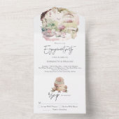 エレガントな水彩ガーデンエンゲージメント オールインワン招待状 (内側)