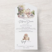 エレガントな水彩ガーデン リハーサル ディナー オールインワン招待状 (内側)