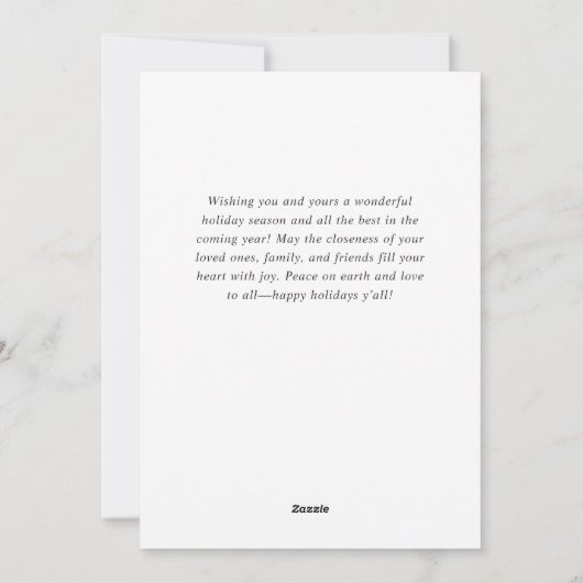 エレガントな水彩クリスマスオーナメントの挨拶 シーズンカード (裏面)